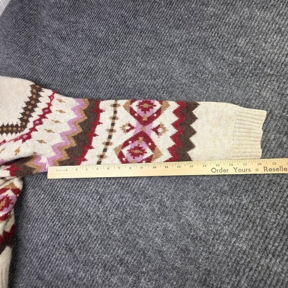 Old Navy Sweater Mens Large Fair Isle Pullover Wool Blend Crewneck Winter Preppy - Picture 9 of 11